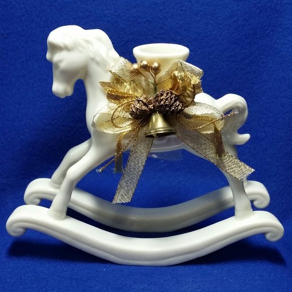 Christmas Rocking Horse Candlestick Holder Home For The Holidays Collection - Picture 2 of 10